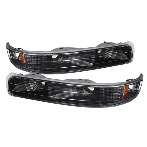 Chevy Silverado 99-02 Amber Reflector Bumper Lights - Black