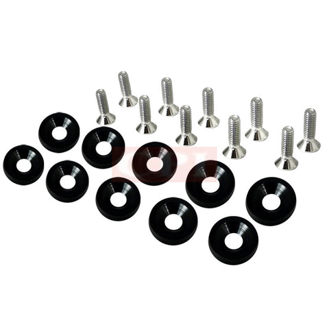 ALL  UNIVERSAL ALL ALUMINIUM WASHER 10mm 10 pieces set - BLACK     