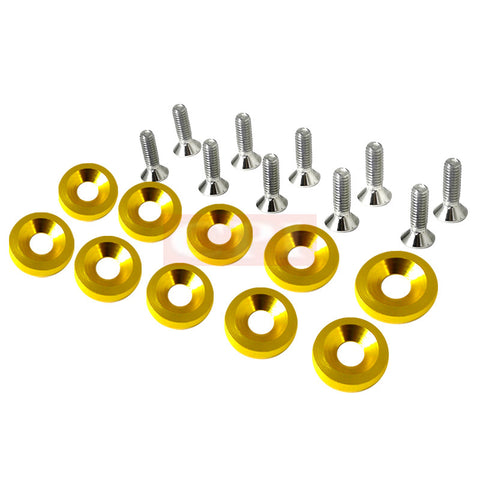 ALL  UNIVERSAL ALL ALUMINIUM WASHER 10mm 10 pieces set - GOLD     