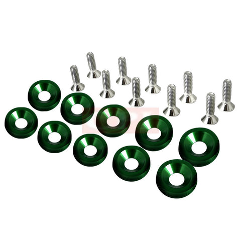 ALL  UNIVERSAL ALL ALUMINIUM WASHER 10mm 10 pieces set - GREEN     