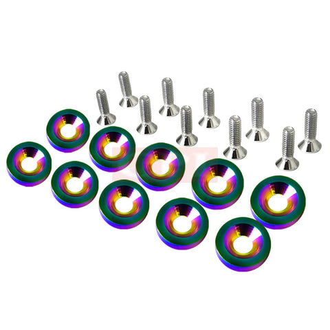 ALL  UNIVERSAL ALL ALUMINIUM WASHER 10mm 10 pieces set - NEO CHROME     