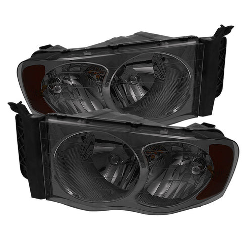 Dodge Ram 1500 02-05 / Dodge Ram 2500/3500 03-05 Amber Crystal Headlights - Smoke