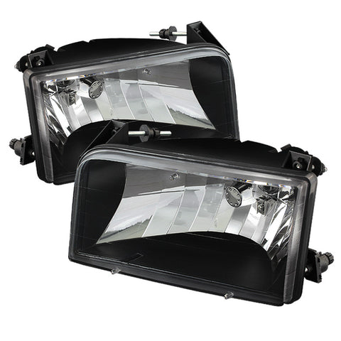 Ford F150 92-96 Crystal Headlights - Black