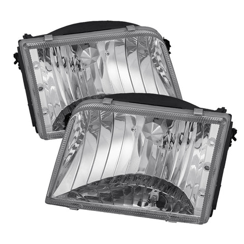 Ford Ranger 93-97 Crystal Headlights - Chrome