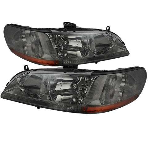 Honda Accord 98-02 Amber Crystal Headlights - Smoke