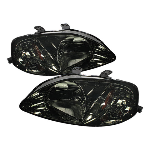 Honda Civic 99-00 Amber Crystal Headlights - Smoke