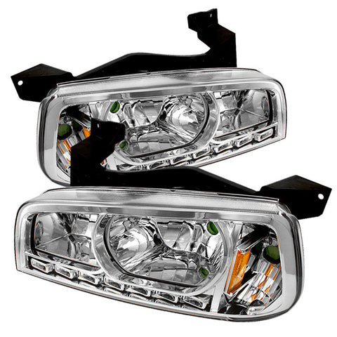 Dodge Charger 06-10 1PC LED Crystal Headlights - Chrome