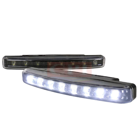 8 Pieces White Led Drl With Black Trim