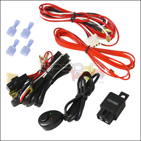 UNIVERSAL ALL UNIVERSAL ALL LED WORK LIGHT WIRING KIT (SUPPORT UP TO 2 LED WORK LIGHT, WITH SWITCH, DUAL RELAY, WIRE HARNESS)     