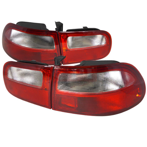 Honda  92-95 Honda  Civic Tail Lights Red Clear Lens 3Dr Model