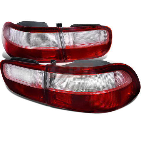 Honda  92-95 Honda  Civic  Civic Coupe And Sedan Red Clear Tail Lights