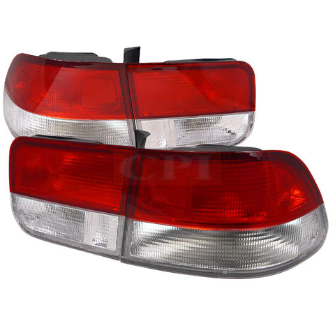 Honda  96-00 Honda  Civic Tail Lights Red Clear Lens Coupe Model