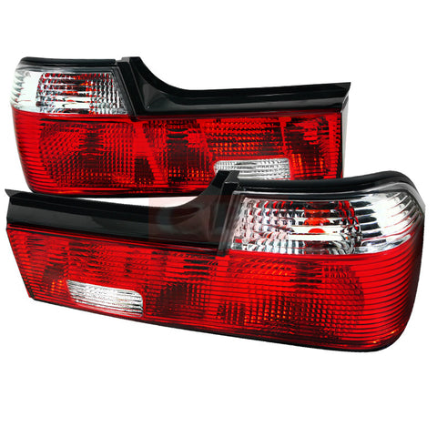 Bmw  88-94 Bmw  E32  7 Series Tail Lights Red Clear