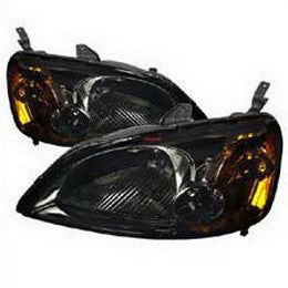 HONDA 01-03 HONDA CIVIC CRYSTAL HOUSING HEADLIGHTS - SMOKE