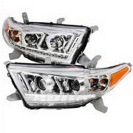 TOYOTA 11-13 TOYOTA HIGHLANDER PROJECTOR HEADLIGHT CHROME HOUSING