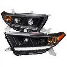 TOYOTA 11-13 TOYOTA HIGHLANDER PROJECTOR HEADLIGHT BLACK HOUSING