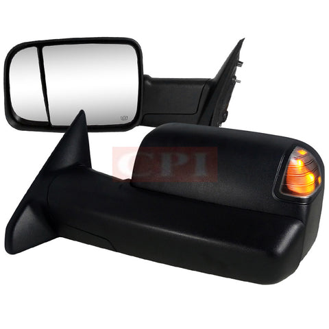 DODGE 2013 DODGE RAM 2500 3500 TOWING MIRRORS POWER ADJUSTMENT WITH HEATED FUNCTION   PERFORMANCE 1 SET RH & LH  2013,2014