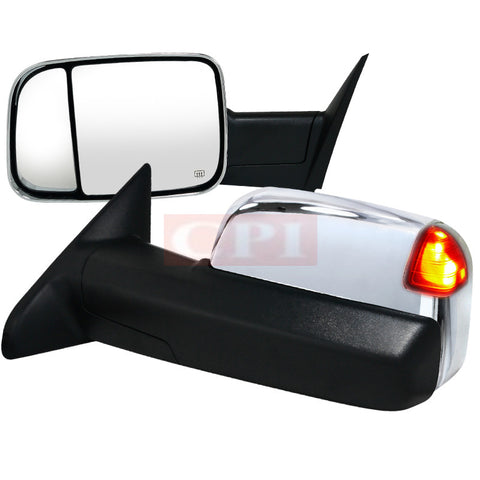 DODGE 2013 DODGE RAM HEATED TOWING MIRRORS POWER CHROME WITH MEMORY   PERFORMANCE 1 SET RH & LH  2013,2014
