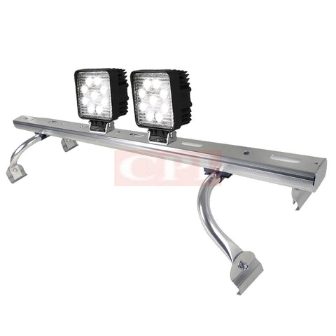 All Universal All All 44" To 60 " Adjustable Light Roof Rack+ 9 Led Square Work Light X 2