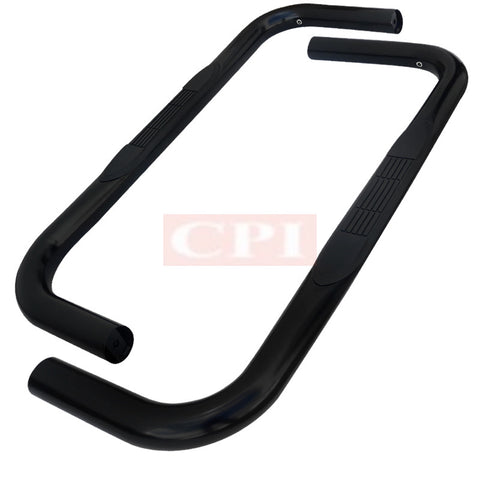 FORD 80-96 FORD F-SERIES 3 INCHES ROUND SIDE STEP BAR - BLACK - REGULAR CAB    1980,1981,1982,1983,1984,1985,1986,1987,1988,1989,1990,1991,1992,1993,1994,1995,1996