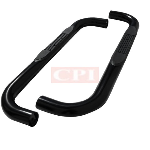 CHEVY  02-09 CHEVY  SILVERADO 3 INCHES ROUND SIDE STEP BAR - BLACK - REGULAR CAB    2002,2003,2004,2005,2006,2007,2008, 2009