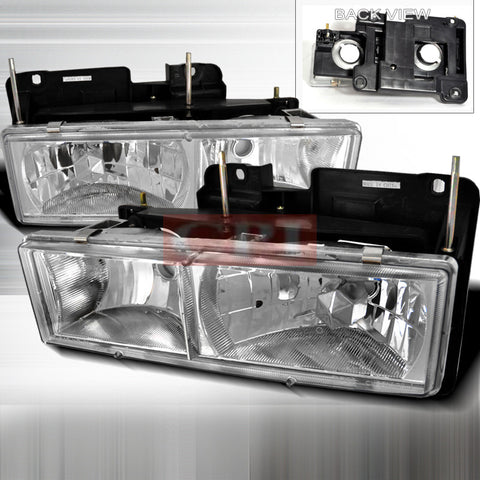 CHEVY 1988-1998 CHEVROLET CHEVY C10 TRUCK HEADLIGHTS/ HEAD LAMPS-EURO  1988,1989,1990,1991,1992,1993,1994,1995,1996,1997,1998