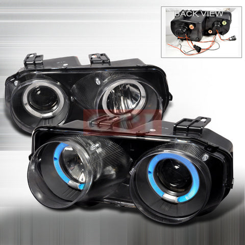 ACURA 94-97 ACURA INTEGRA - BLACK DUAL HALO PROJECTOR HEAD LIGHTS/ LAMPS -   1 SET RH & LH 1994,1995,1996,1997