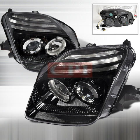 HONDA 97-01 HONDA PRELUDE - BLACK PROJECTOR HEAD LIGHTS/ LAMPS - DEPO   1 SET RH & LH 1997,1998,1999,2000,2001