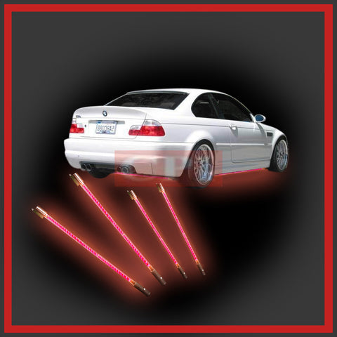 Red Led Under Car Underbody Lights 4Pcs Universal Performance-k