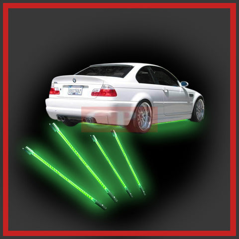 Green Led Under Car Underbody Lights 4Pcs Universal Performance-n