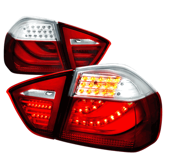 BMW 05-08 BMW E90 3 SERIES LED TAIL LIGHTS RED 4 DOOR