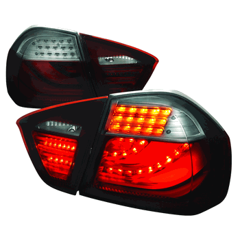 BMW 05-08 BMW E90 3 SERIES LED TAIL LIGHTS RED SMOKE 4 DOOR