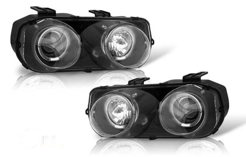 94-97 acura integra projector head light - black/clear performance