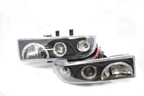 Chevy S10 Halo Projector Head Light - Black / Clear Performance-q