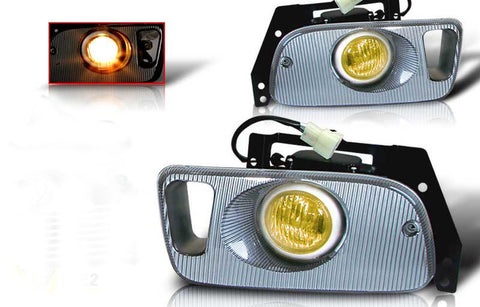 92-95 honda civic 2/3 dr oem style fog light - yellow (wiring kit included) performance