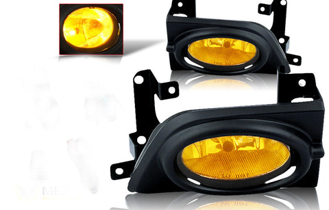 06-07 honda civic 4 dr oem style fog light - yellow (wiring kit included) performance