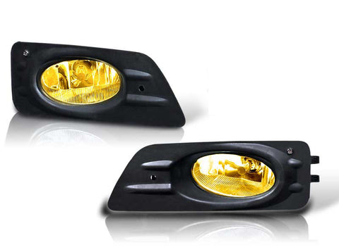 06-07 honda accord 4 dr oem style fog light - yellow (wiring kit included) performance