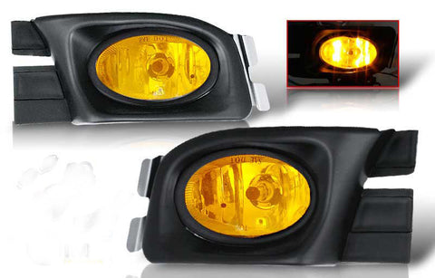 03-05 honda accord 4 dr oem style fog light - yellow (wiring kit included) performance
